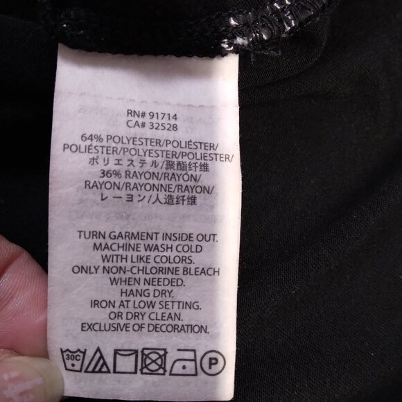 Armani Exchange Long Sleeve Black Shinny Top Faux Wrap Size XS - Picture 10 of 10